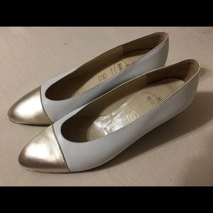 Magli Shoes, Made in Italy, White, Gold Toe